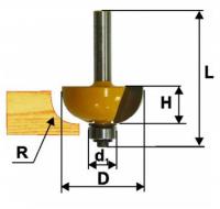 Фреза кромочная калевочная d 44.5 х 19, r15.8, хв.8 мм