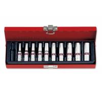 Набор глубоких торцевых головок 1/4", шестигранные, 5/32"-1/2", 10 пр.