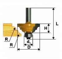Фреза кромочная калевочная d 33.3 х 13, r4, хв. 8 мм