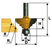 Фреза кромочная калевочная d 33,3 х 16, R6,4, хв.8 мм