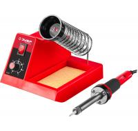 Паяльная станция Зубр,  диапазон 100-450°C, с подставкой под паяльник, 48Вт