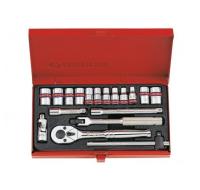 Набор торцевых головок с принадлежностями 1/4", шестигранные, 4-12 мм, 18 пр.