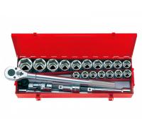Набор торцевых головок с принадлежностями 3/4", шестигранные, 21-50 мм, 23 пр.