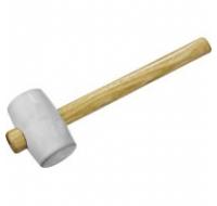 Киянка резиновая 230 гр., белая, с деревянной ручкой