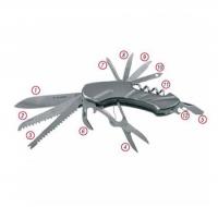 Нож ЗУБР "Мастер" складн.многофункциональный, 12 в 1 метал. рукоятка