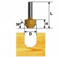 Фреза  пазовая фасонная d 11.9 х 13, 22гр, хв.8 мм