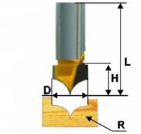 Фреза  пазовая фасонная d 19 х 16, r10, хв.12 мм
