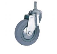 Колесо поворотное, серая резина, крепленый болт М12 SCtg42, до 80кг