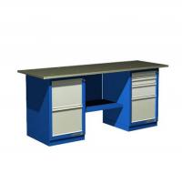 Верстак 2-тумб., тумба с 2 ящ.,тумба с 4 ящ., Roller, стол.оцинк. -синий